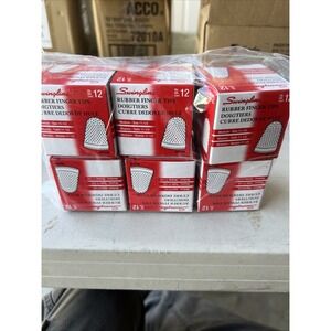 72 COUNTS (6 BOXES) Swingline RUBBER FINGER TIPS, Size 11 -1/2 , MEDIUM, (54035)